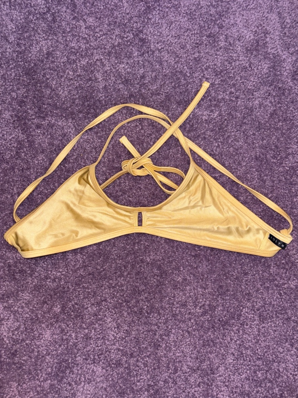 Yellow Gold Strappy Bikini Top